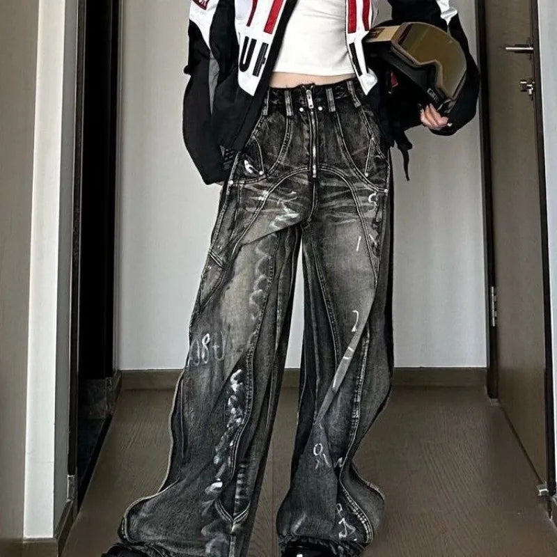 Vintage Graffiti Loose Pants