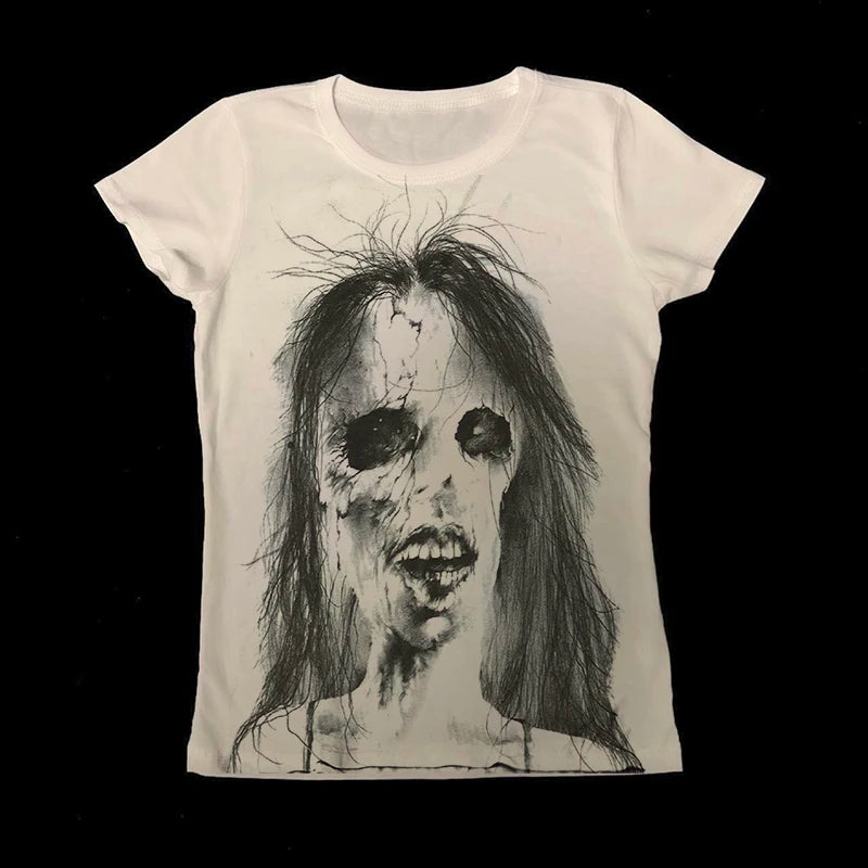 Aesthetic Letter Print Crop Cotton T-shirt Main image