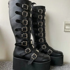 Cosplay High Heel Gothic Buckle Platform Boot