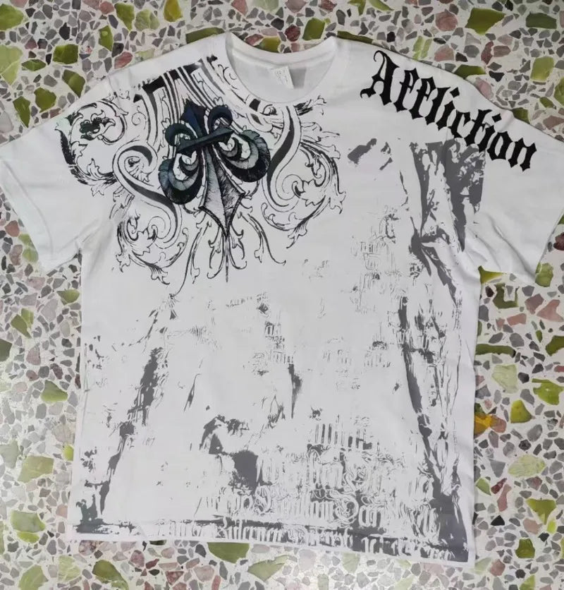 Black Hip Hop Graphic Cotton T-shirt