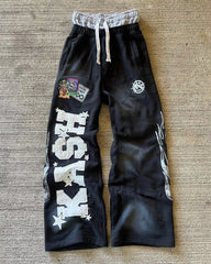 Y2K Gothic Cartoon Print Pants