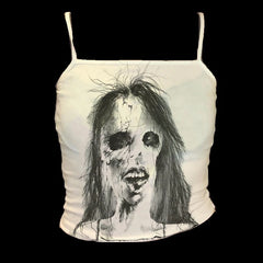 Aesthetic Letter Print Crop Cotton T-shirt