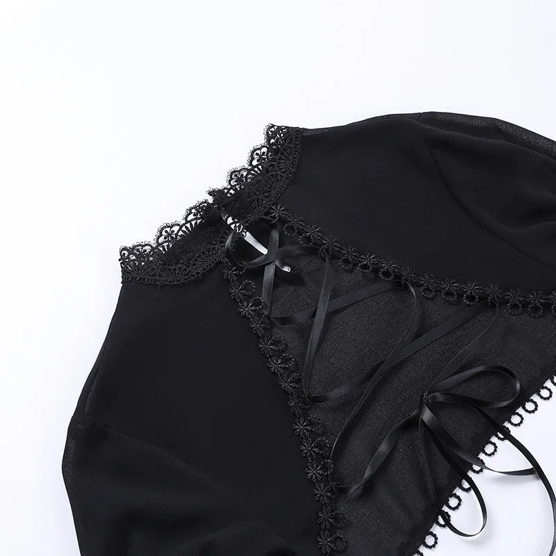 Sheer Long Sleeve Mesh Top