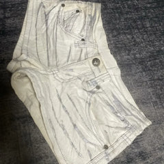 White Embroidered Mini Short