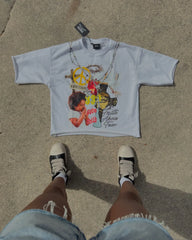 Hip Hop Cartoon Graphic Cotton T-shirt