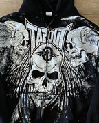 Gothic Skull Pattern Zip Hoodie