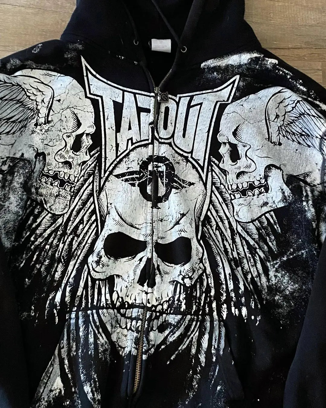 Gothic Skull Pattern Zip Hoodie
