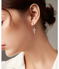 Korean Fashion Cross Asymmetric Drop Earring