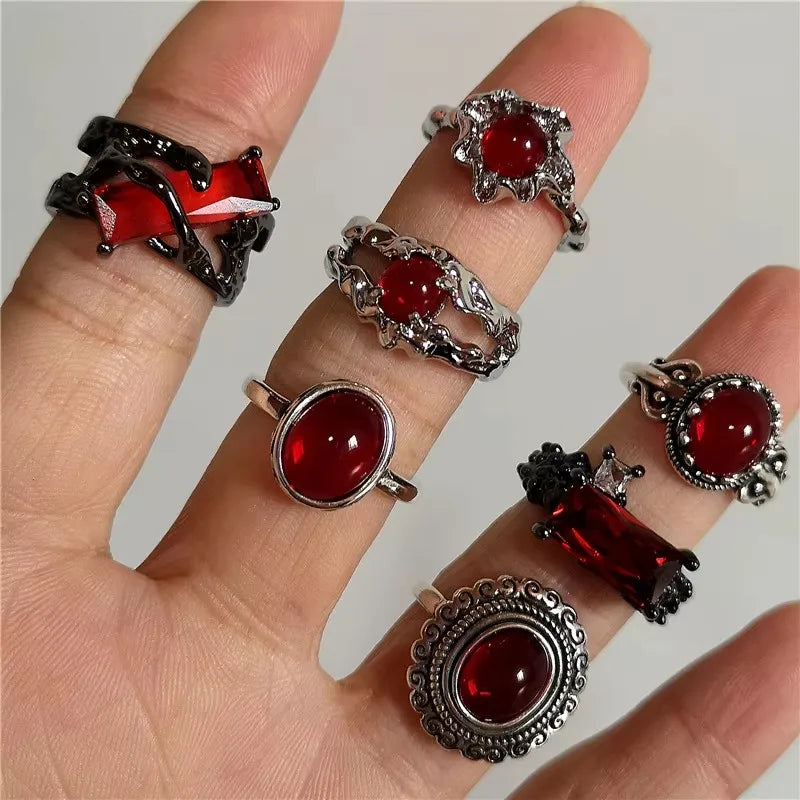 Antique Midi Bohemian Black Gothic Ring Main image