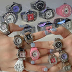 Vintage Punk Quartz Pocket Watch Gothic Ring
