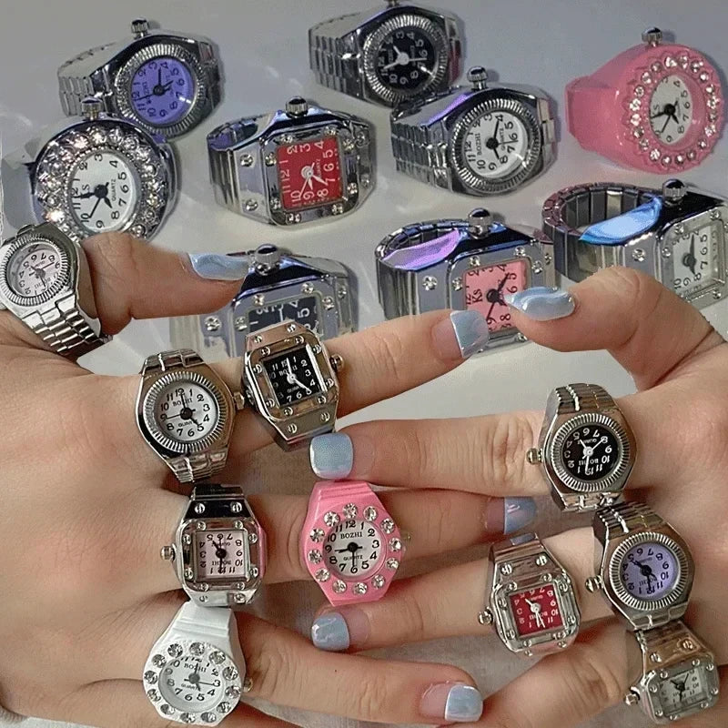 Vintage Punk Quartz Pocket Watch Gothic Ring Main image