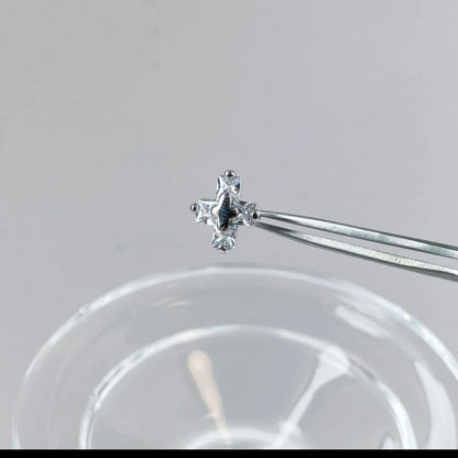 Cubic Zirconia Cross Hoop Dangle Earring