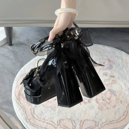 PU Leather Lolita Gothic High Heel