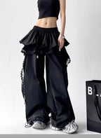 Lace Patchwork Cargo Pants