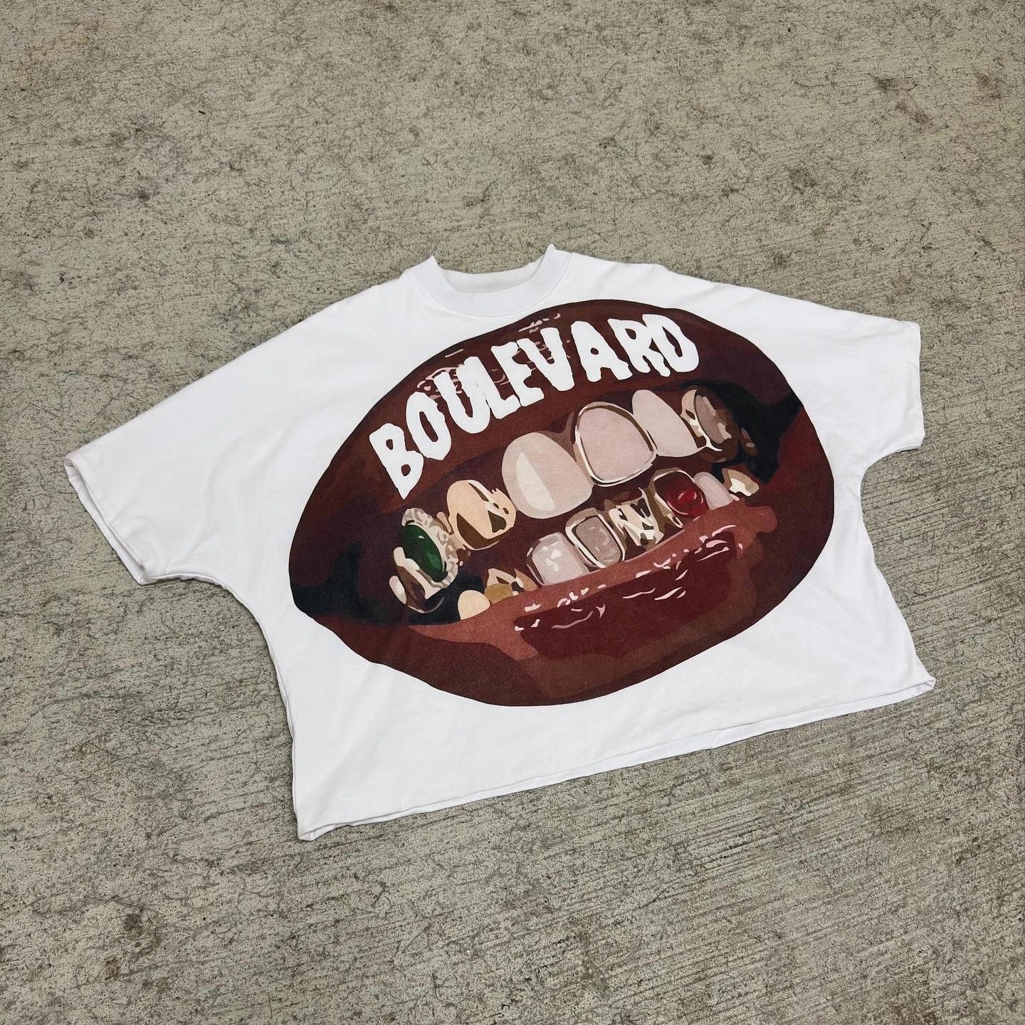 Hip Hop Teeth Graphic Cotton Oversized T-shirt Main image