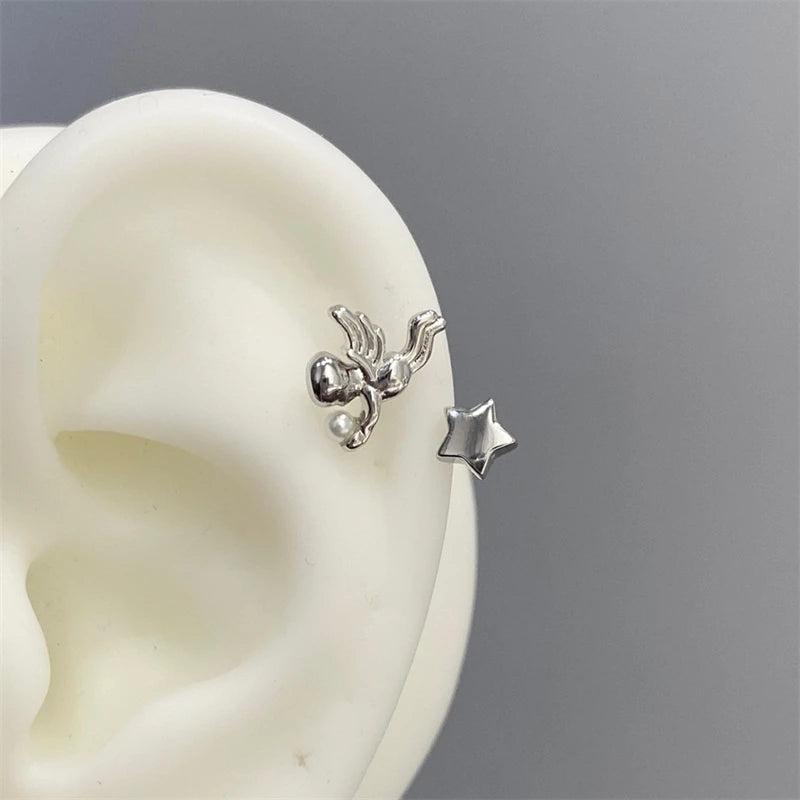 Silver Saturn 316L Stainless Steel Stud Earring