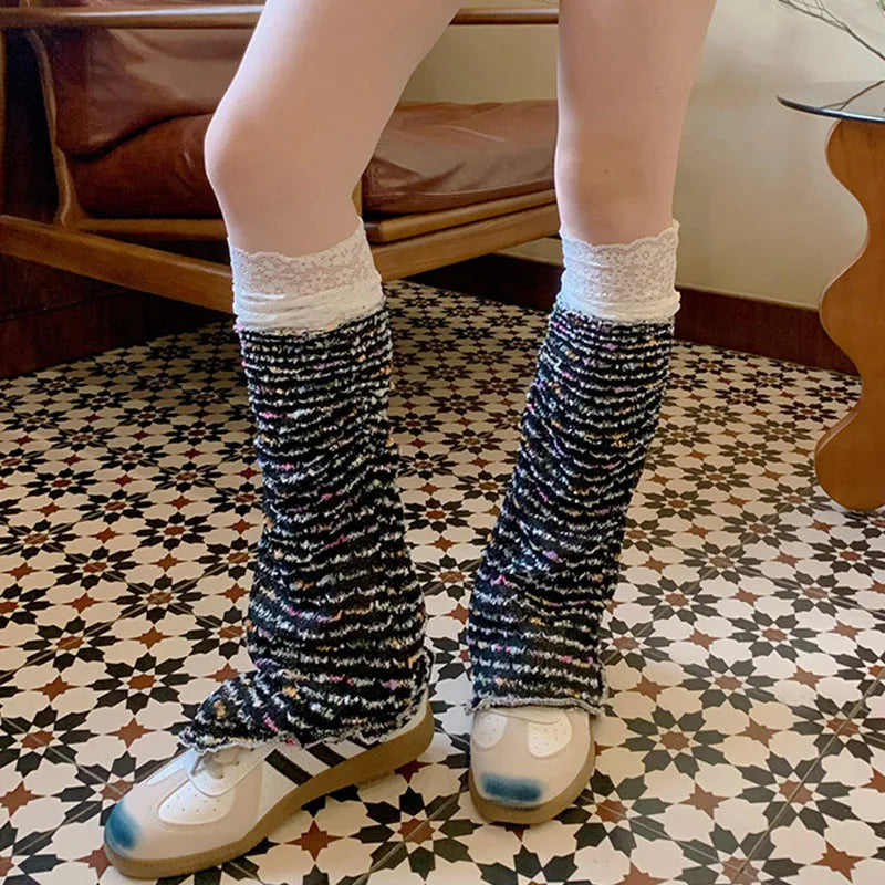 Gothic Rainbow Patchwork Lace Sock