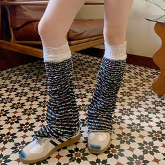 Gothic Rainbow Patchwork Lace Sock