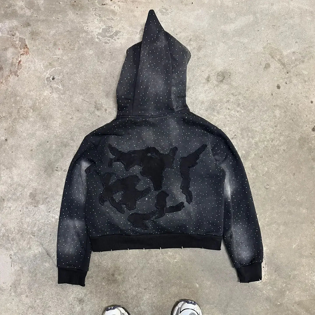 Vintage Gothic Flash Diamond Hoodie