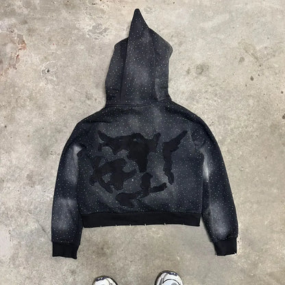 Vintage Gothic Flash Diamond Hoodie
