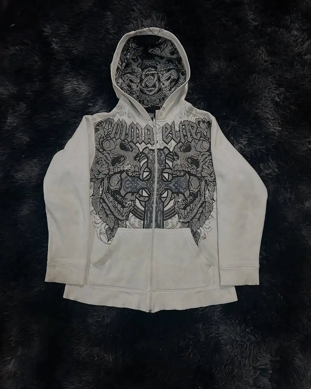 Y2K Gothic Skull Pattern Hoodie Main image