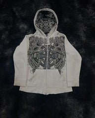 Y2K Gothic Skull Pattern Hoodie