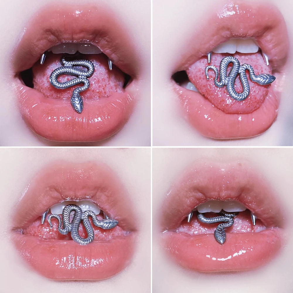 New Style 316L Surgical Steel Snake Tongue Ring