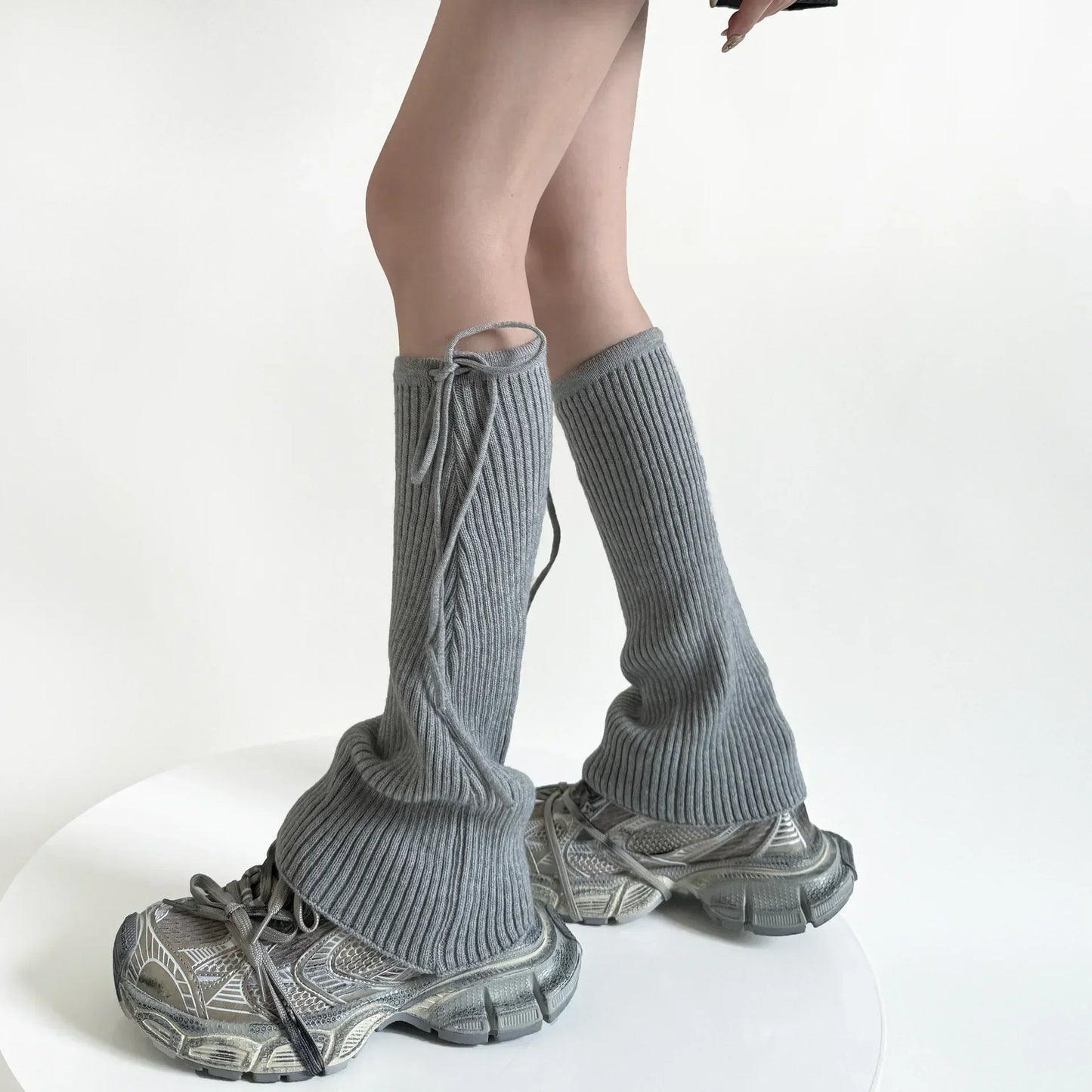 Gothic Knitted Strappy Flared Sock