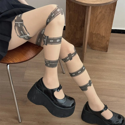 Gothic Leopard Lace Summer Sock