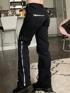 New Dark Punk Gothic Y2K Patchwork Pant