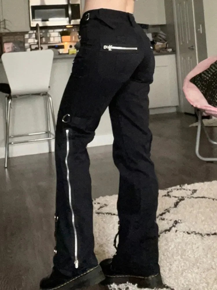 New Dark Punk Gothic Y2K Patchwork Pant