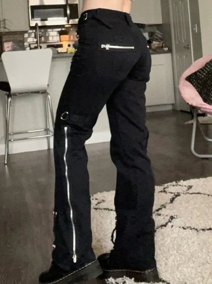New Dark Punk Gothic Y2K Patchwork Pant