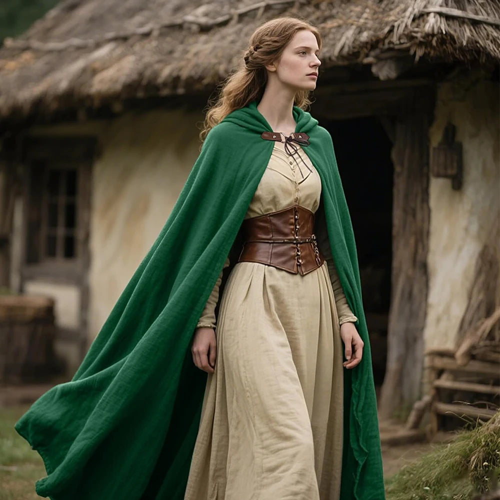 Hooded Medieval Cape Cloak Main image