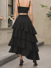 Hi-Lo Tulle Elastic Waist Skirt