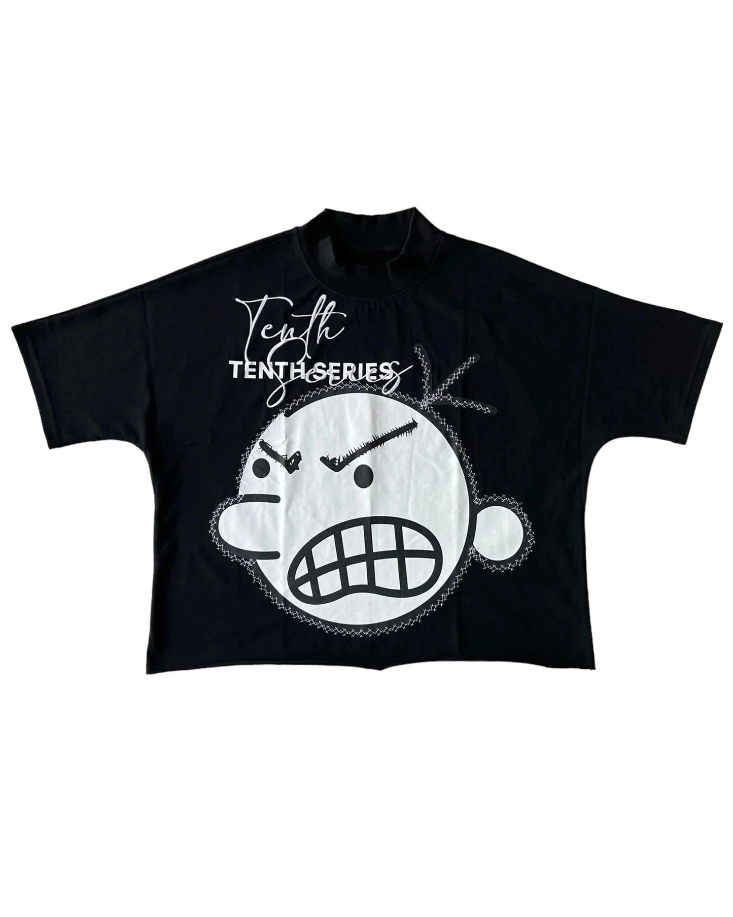 Y2K Hip Hop Graphic Print Irregular Cotton T-shirt