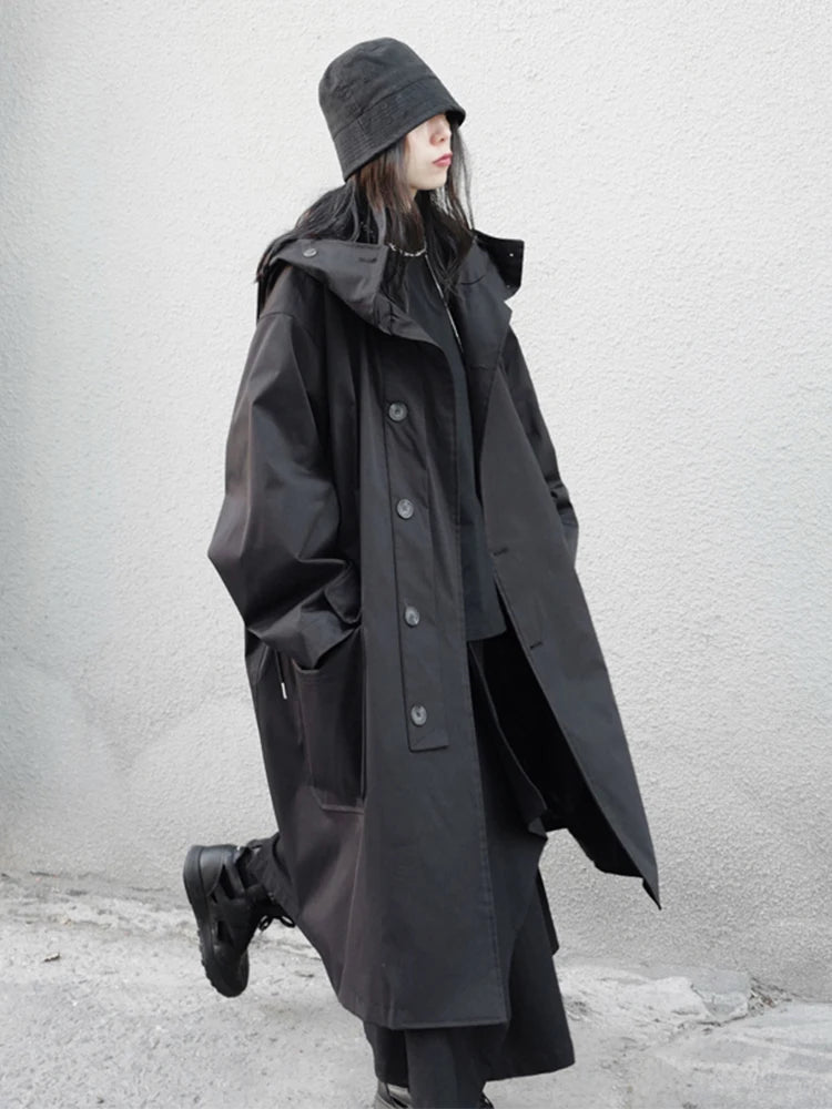 Longline Hooded Trench Long Coat Secondary image