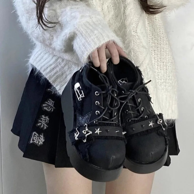 Punk Gothic Chain Denim Sneaker Main image