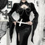 Flare Sleeve Lace Up Gothic Blouse