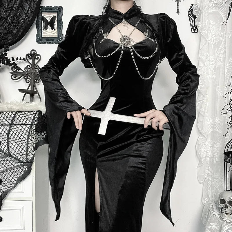 Flare Sleeve Lace Up Gothic Blouse Main image