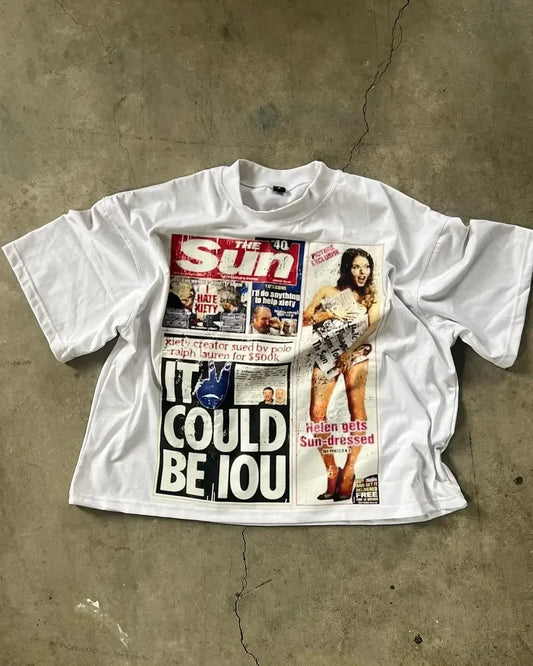 Alphabet Graphic Oversized Cotton T-shirt