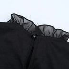 Mesh Bubble Sleeve Blouse