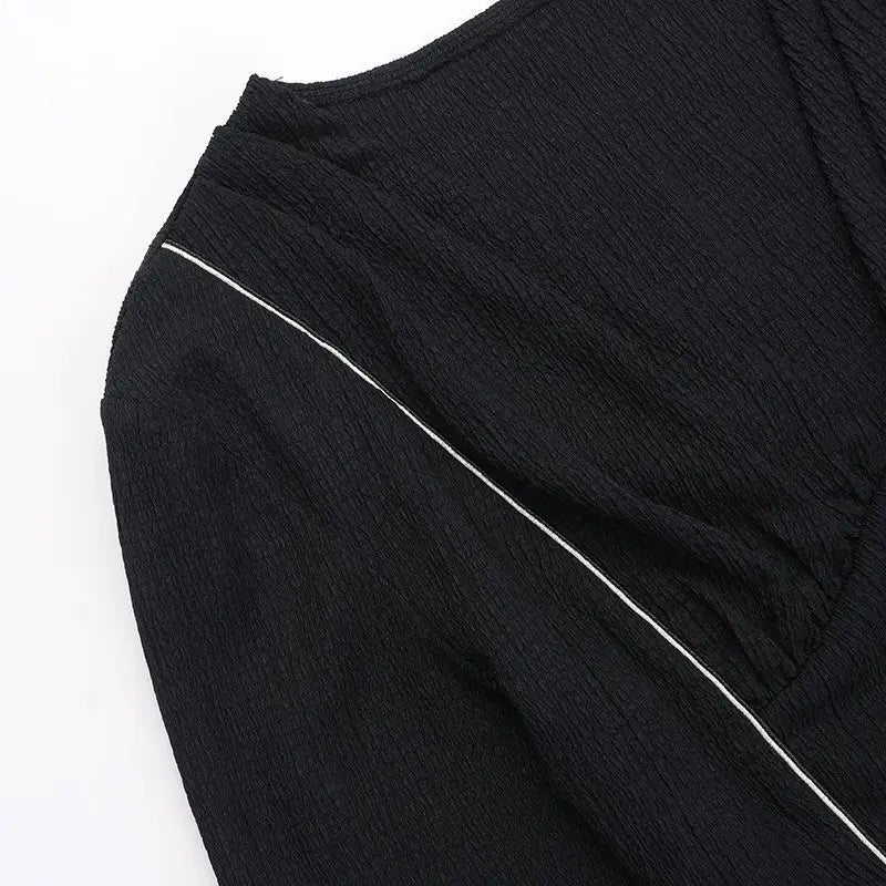 Gothic V-Neck Flare Sleeve Blouse