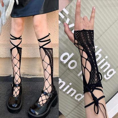 Gothic Lace Cross Strap Glove
