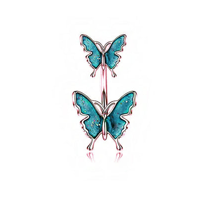 Gothic Butterfly Pendant Belly Ring