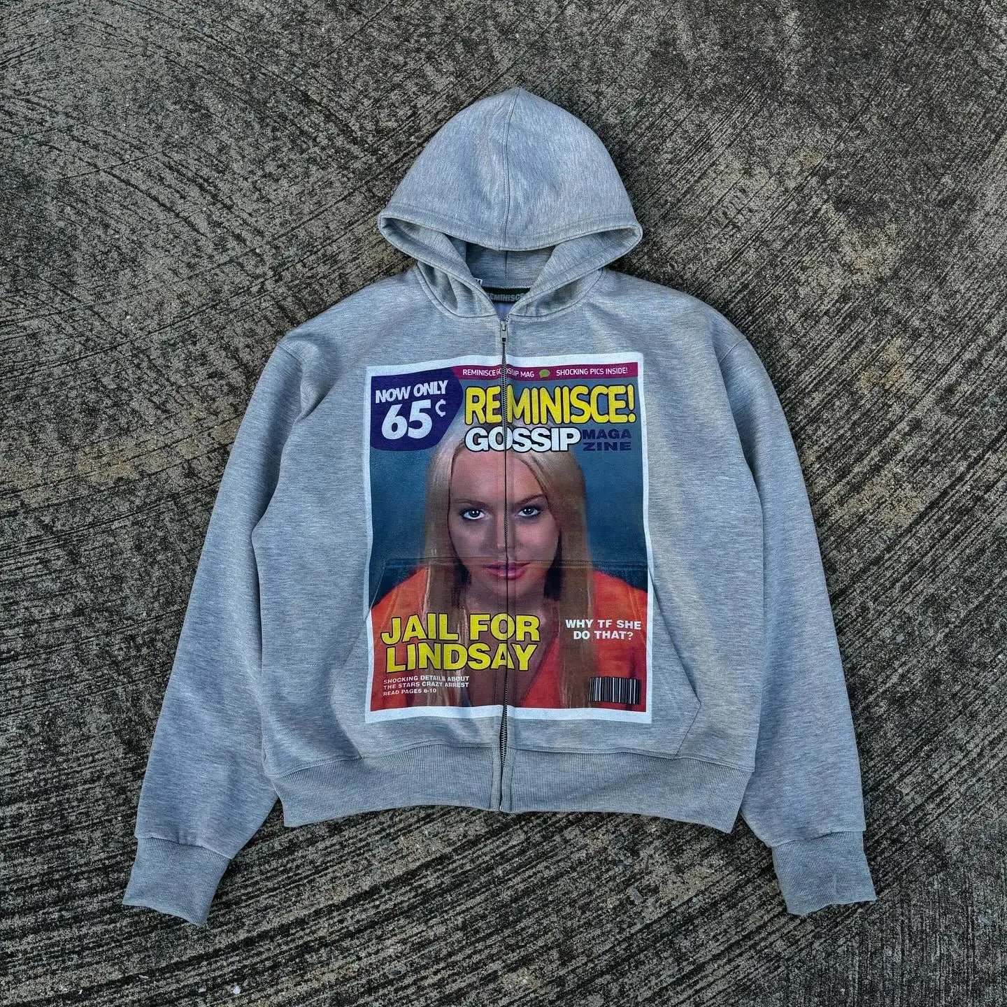 Gothic Character Graphic Zip Hoodie