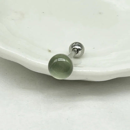 Opal Titanium Steel Cat's Eye Tongue Ring