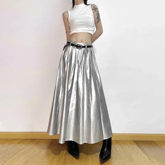 High Waist Pleated Cyberpunk Skirt