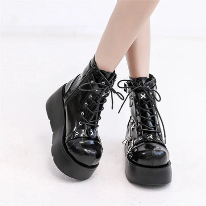 Gothic Vampire Cosplay Platform Mid-calf Boot