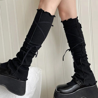 Gothic Punk Ballet Strappy Calf Sock