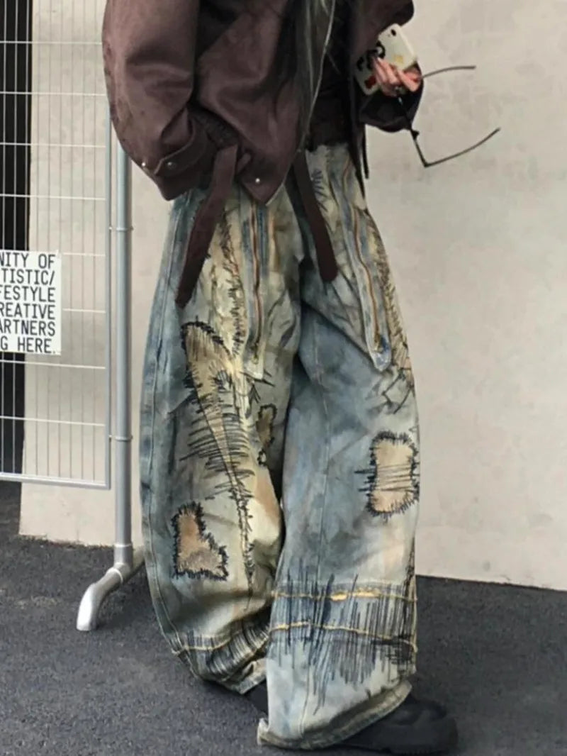 Embroidered Gothic Destruction Pant